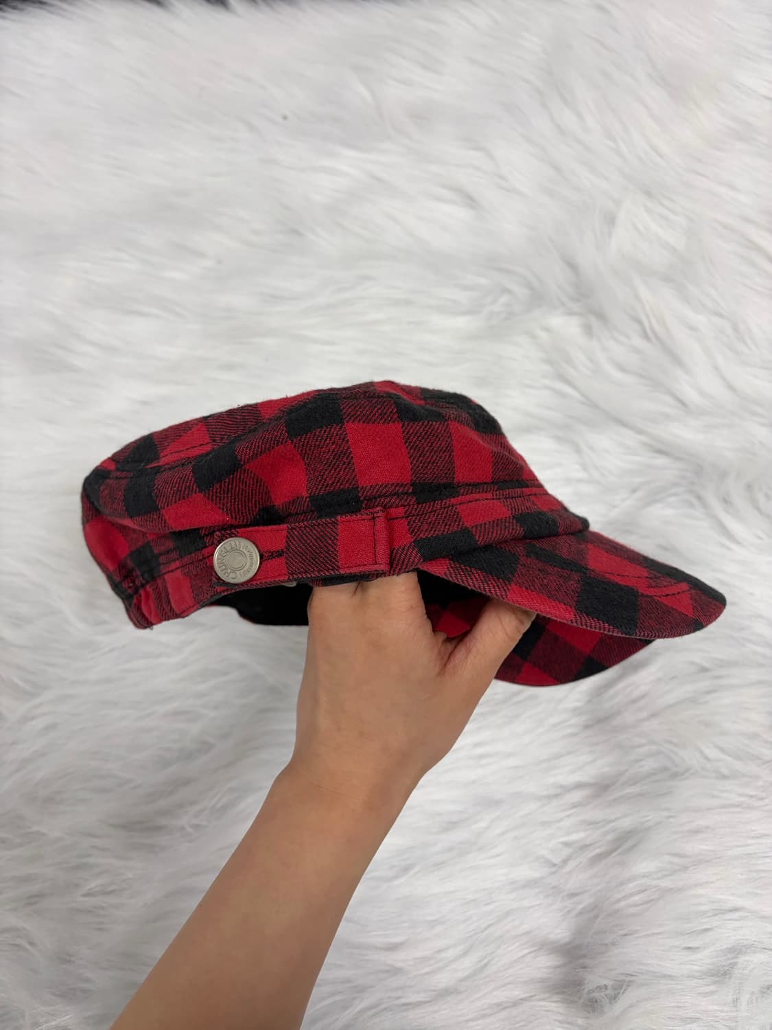 00s 레드 타탄 체크 펑크 캡 나나깔  상품이미지5