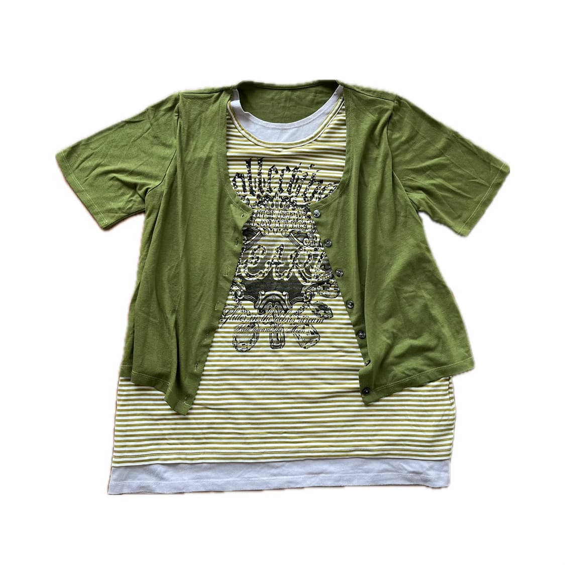 빈티지 레이어드 반팔 티셔츠 모리걸 오리엔탈 상품이미지1