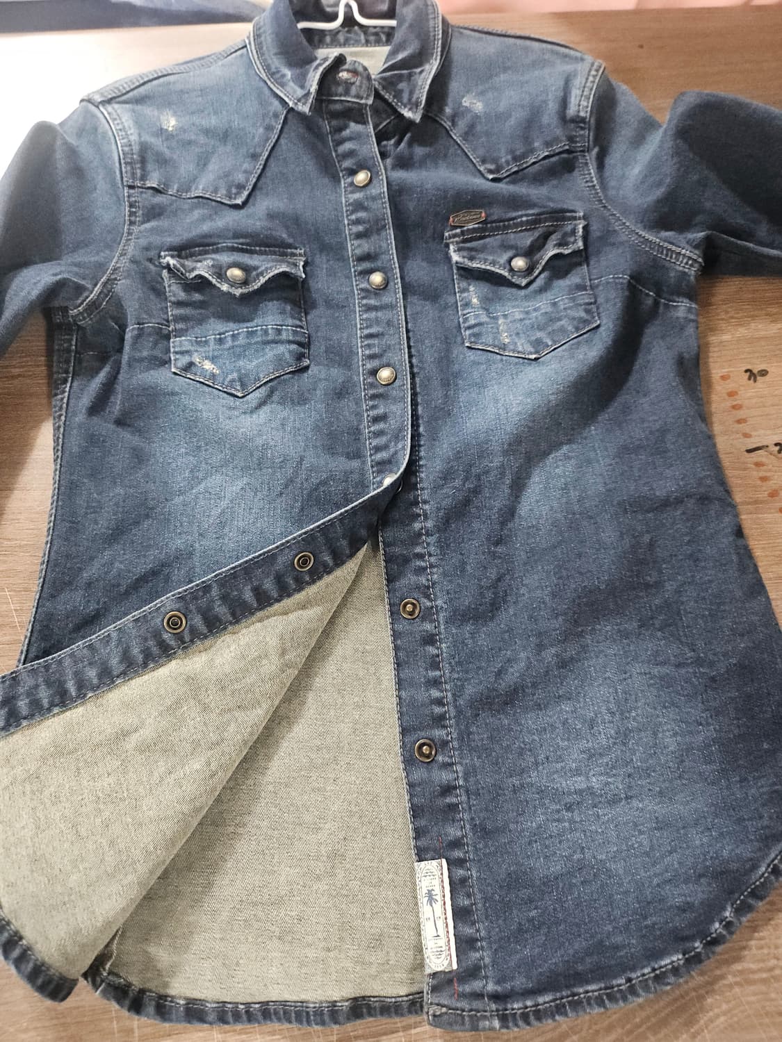 버커루 스판 데님  셔츠 남방 S 상품이미지6