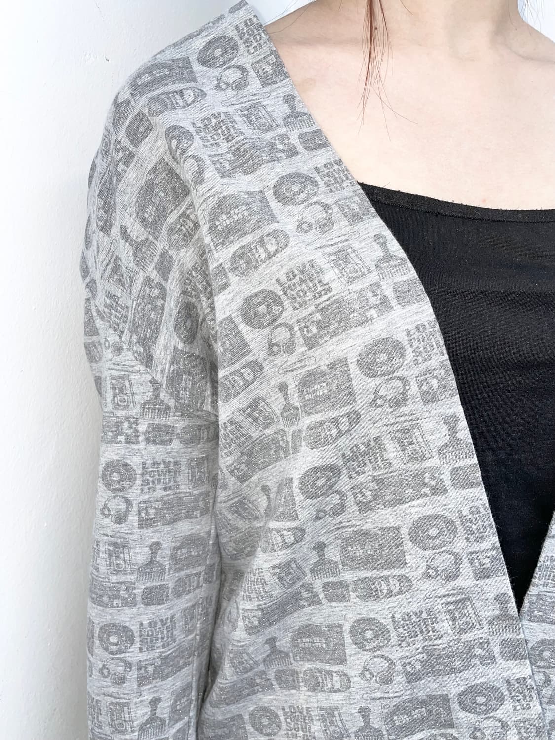 그레이 뮤직 글리터 가디건🎧 상품이미지2