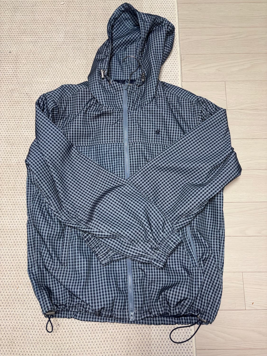 썸플레이스 체크 오버핏 후드 윈드브레이커 자켓 상품이미지3