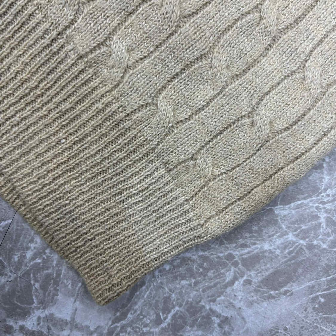 폴로 랄프로렌 핀터깔 베이지 걸즈 브이넥 울 니트(S) 상품이미지8