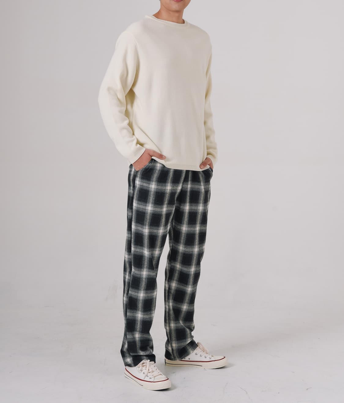 무신사 파인 울 세미오버 니트 크림 (M)새상품팝니다 상품이미지3