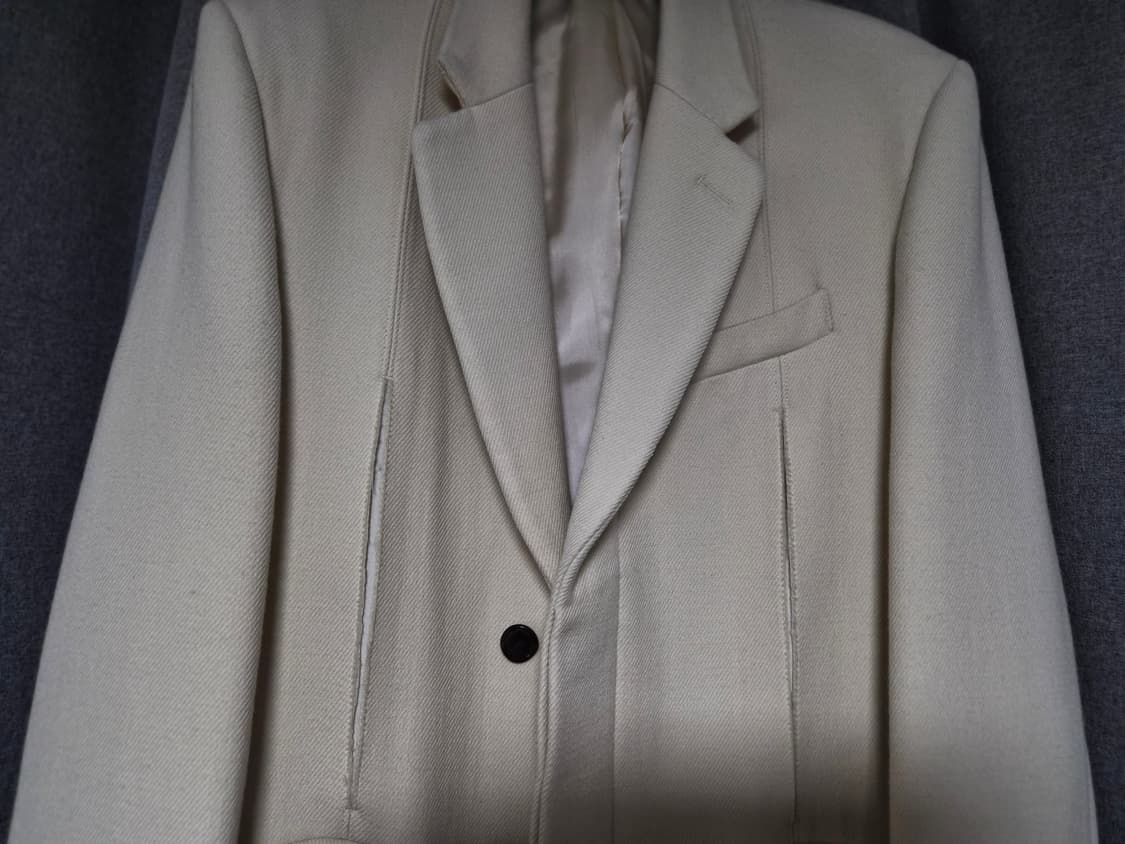 송지오옴므 울 아이보리 롱 코트 팝니다 우영미 타임옴므 솔리드옴므 상품이미지3