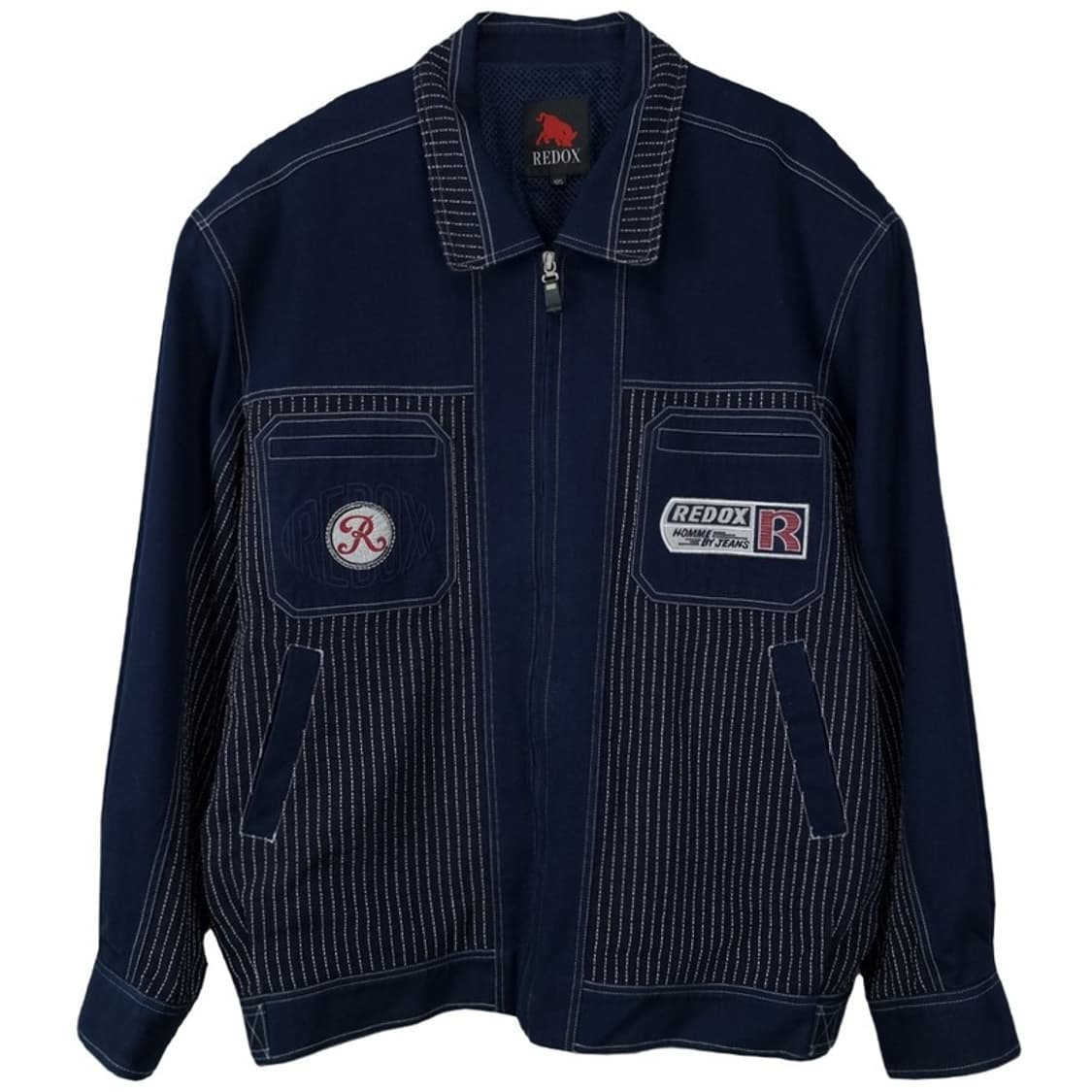 [레드옥스] 빈티지 스트라이프 블루종 자켓 네이비 M19616 상품이미지2