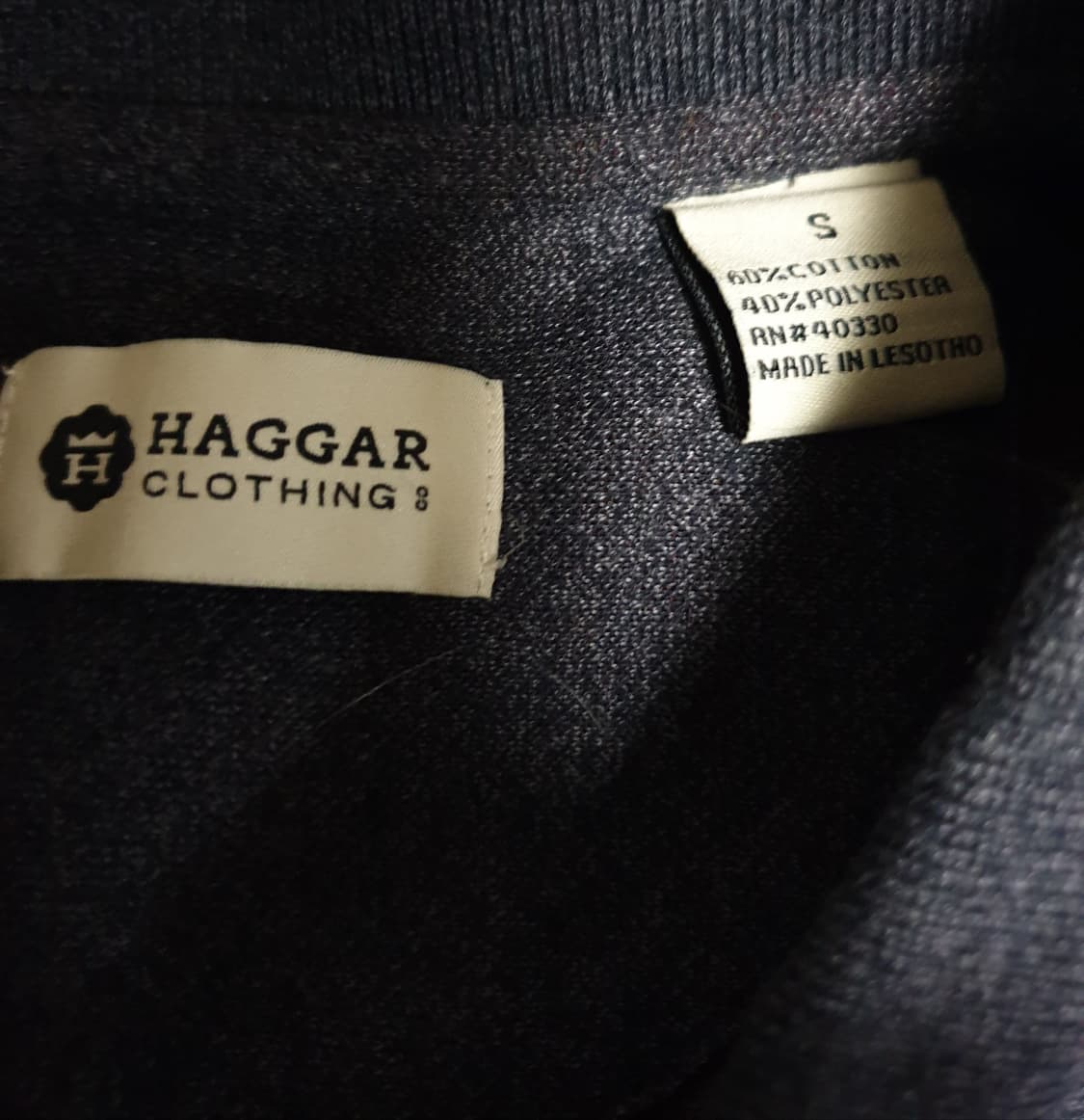 HAGGAR 코튼 긴팔 카라티 그레이 (S) 상품이미지2