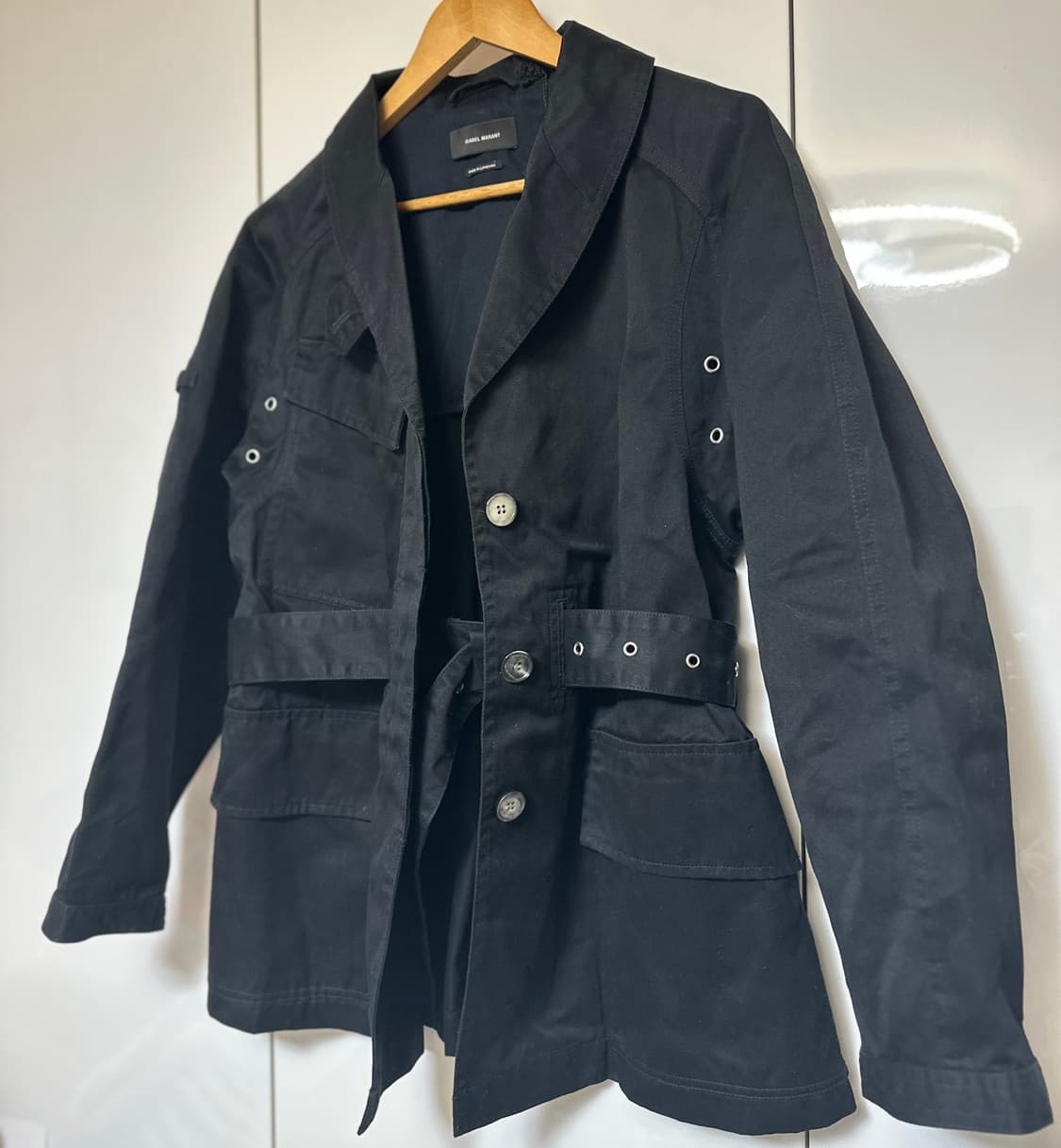 이자벨마랑 블랙 벨티드 유니크자켓 정품 상품이미지5