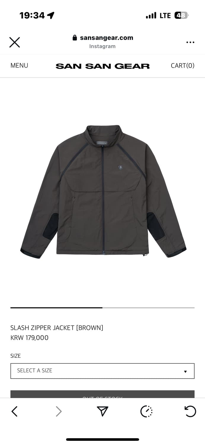 Sansangear SLASH ZIPPER JACKET [BROWN] 상품이미지1