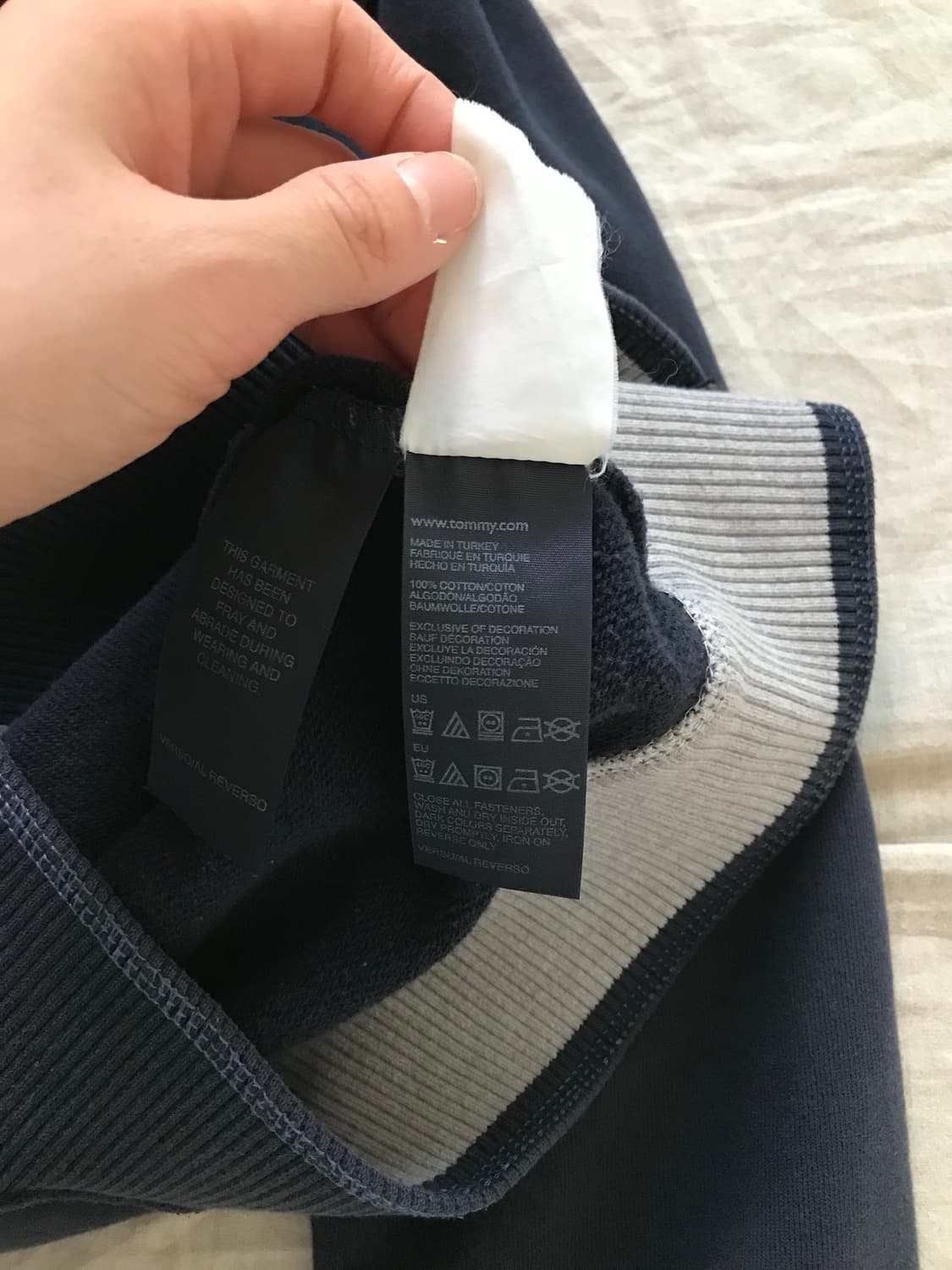 타미힐피거 자수로고 피그먼트 네이비 후드집업 상품이미지9