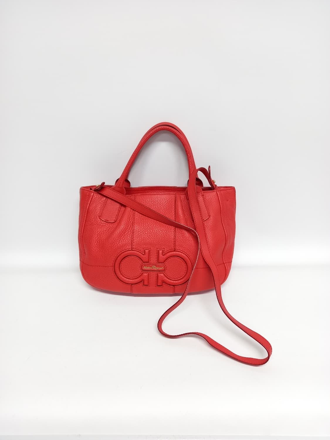 페레가모 ferragamo 주황 레더 간치니 토트겸숄더 상품이미지1