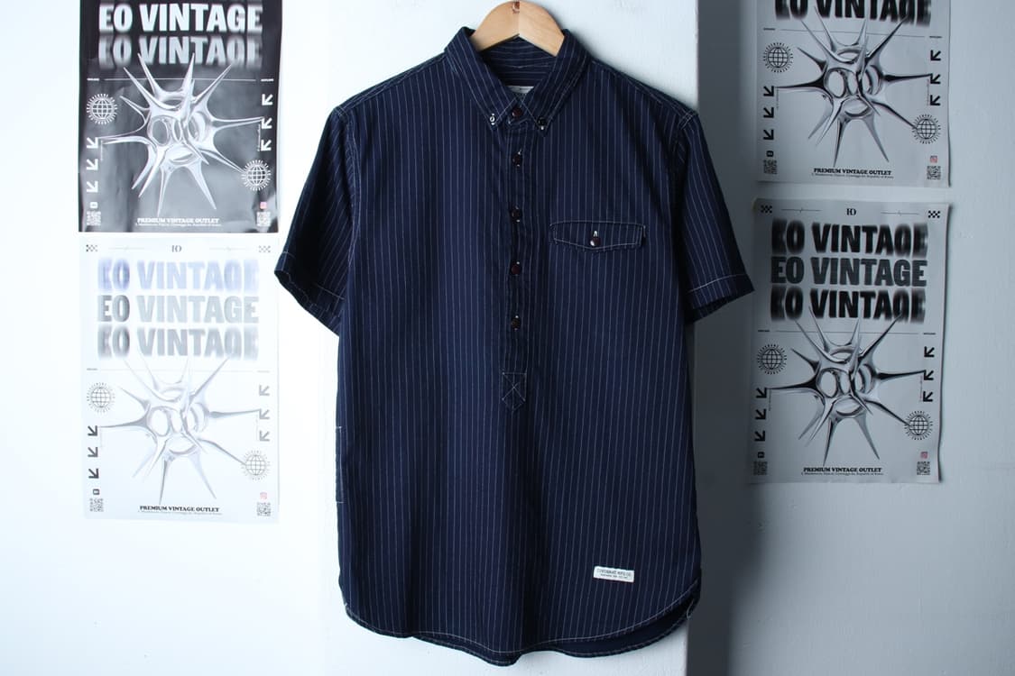 (L-XL) 커버낫 반팔 카라 티셔츠 스트라이프 네이비-7B2B 상품이미지2