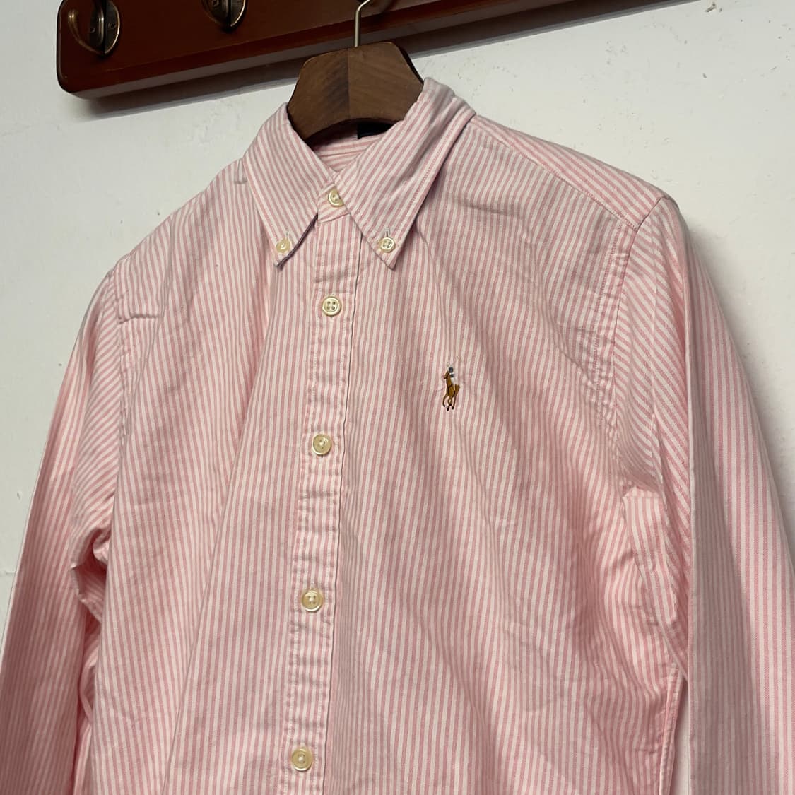 폴로 랄프로렌 (우먼) 슬림핏 핑크 옥스포드 셔츠  상품이미지2