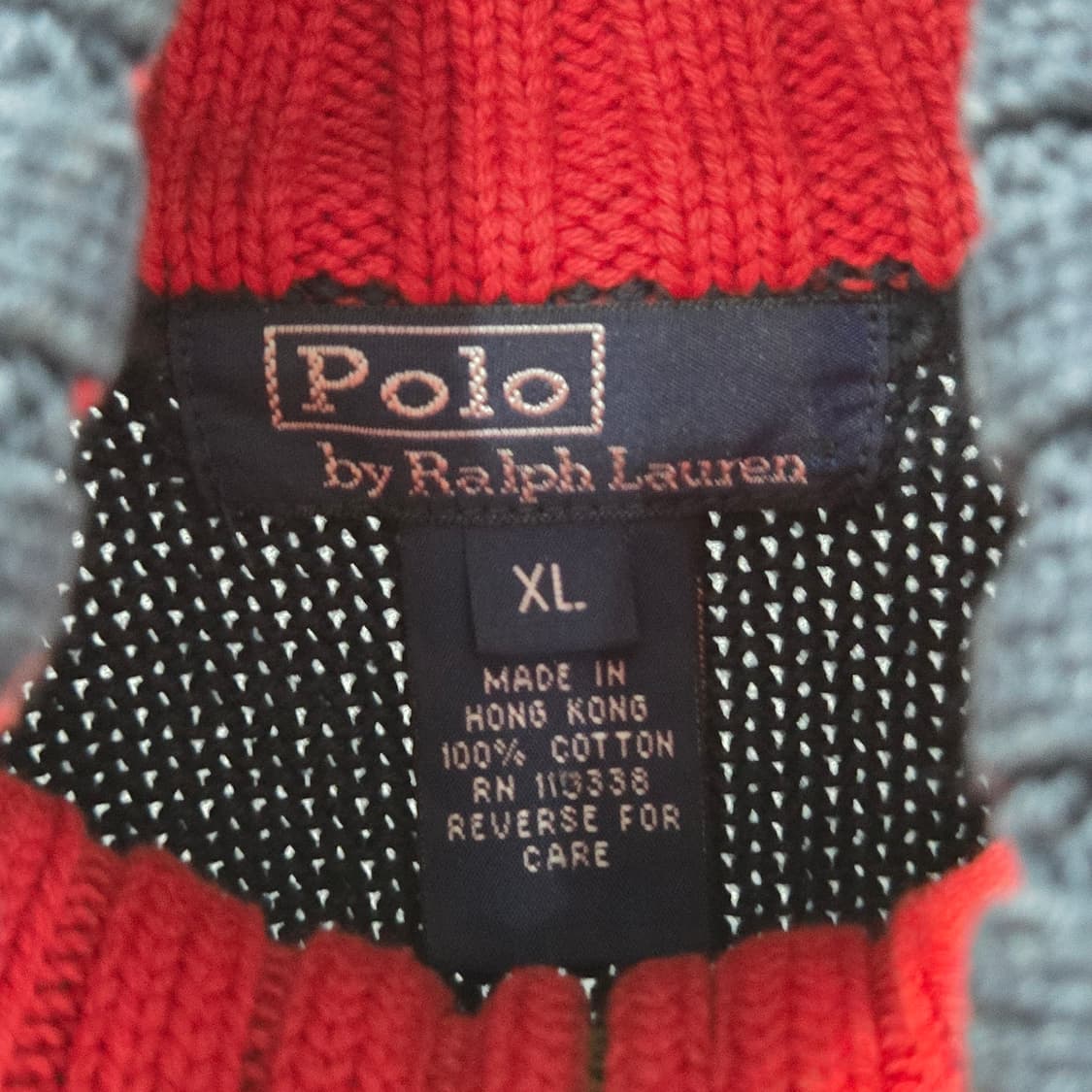 폴로랄프로렌 코튼 풀오버 하프집업 니트 네이비 XL 상품이미지3