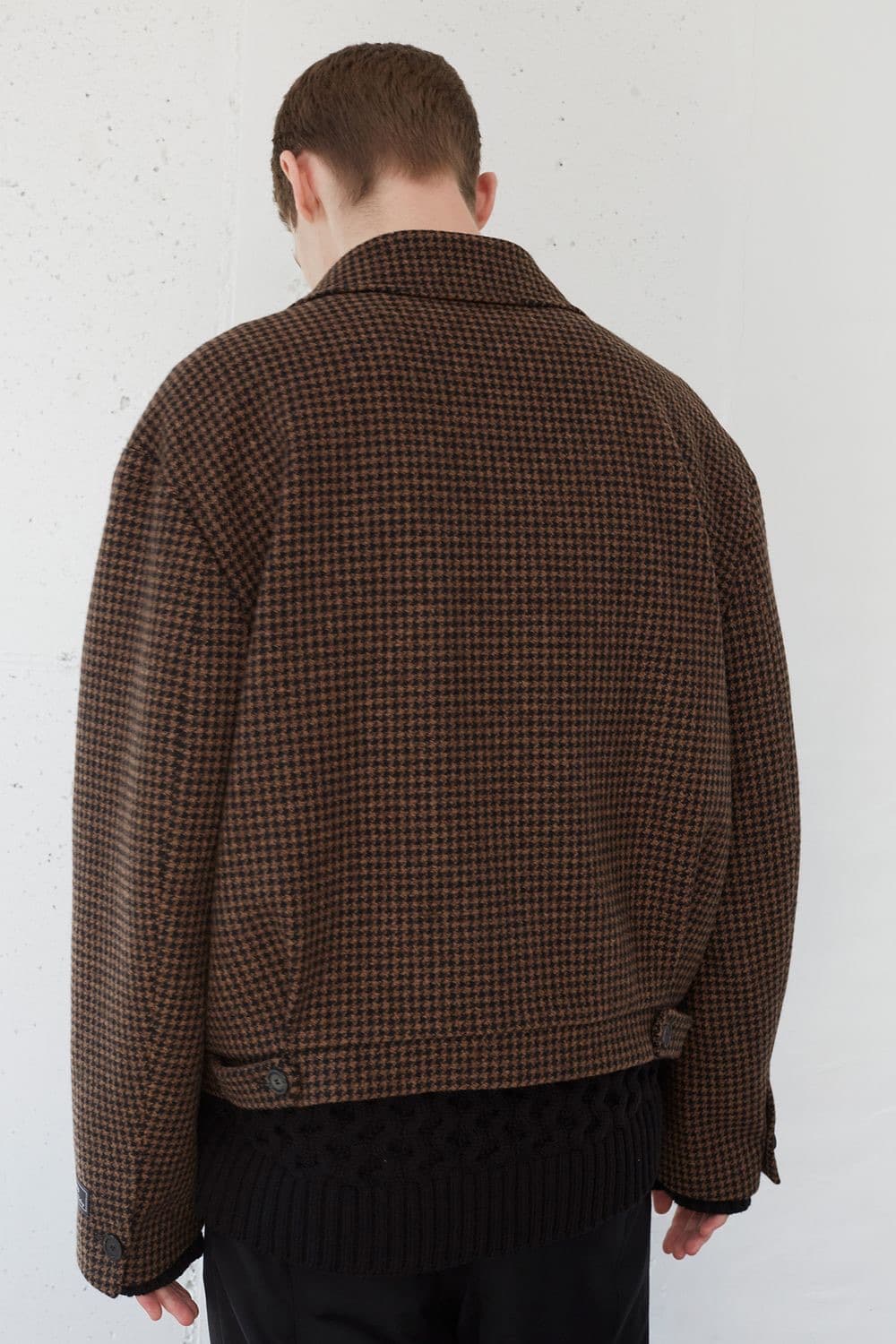 MNGU 쇼트 울 블루종 IN 체크 자켓 L 상품이미지3