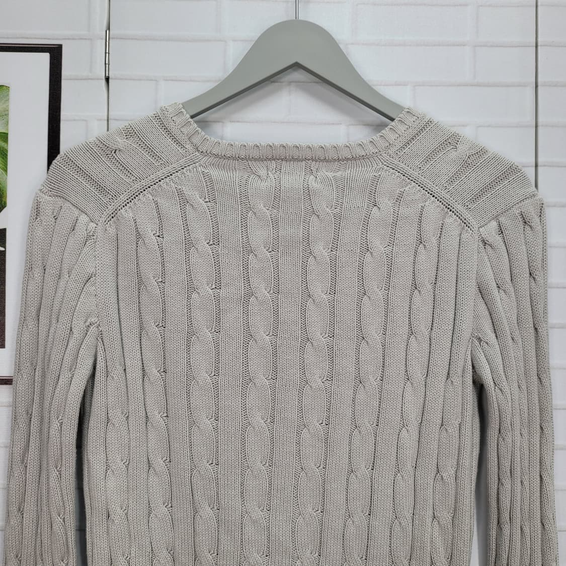 폴로랄프로렌 케이블 꽈배기 브이넥 긴팔 니트 스웨터 XS사이즈 상품이미지5