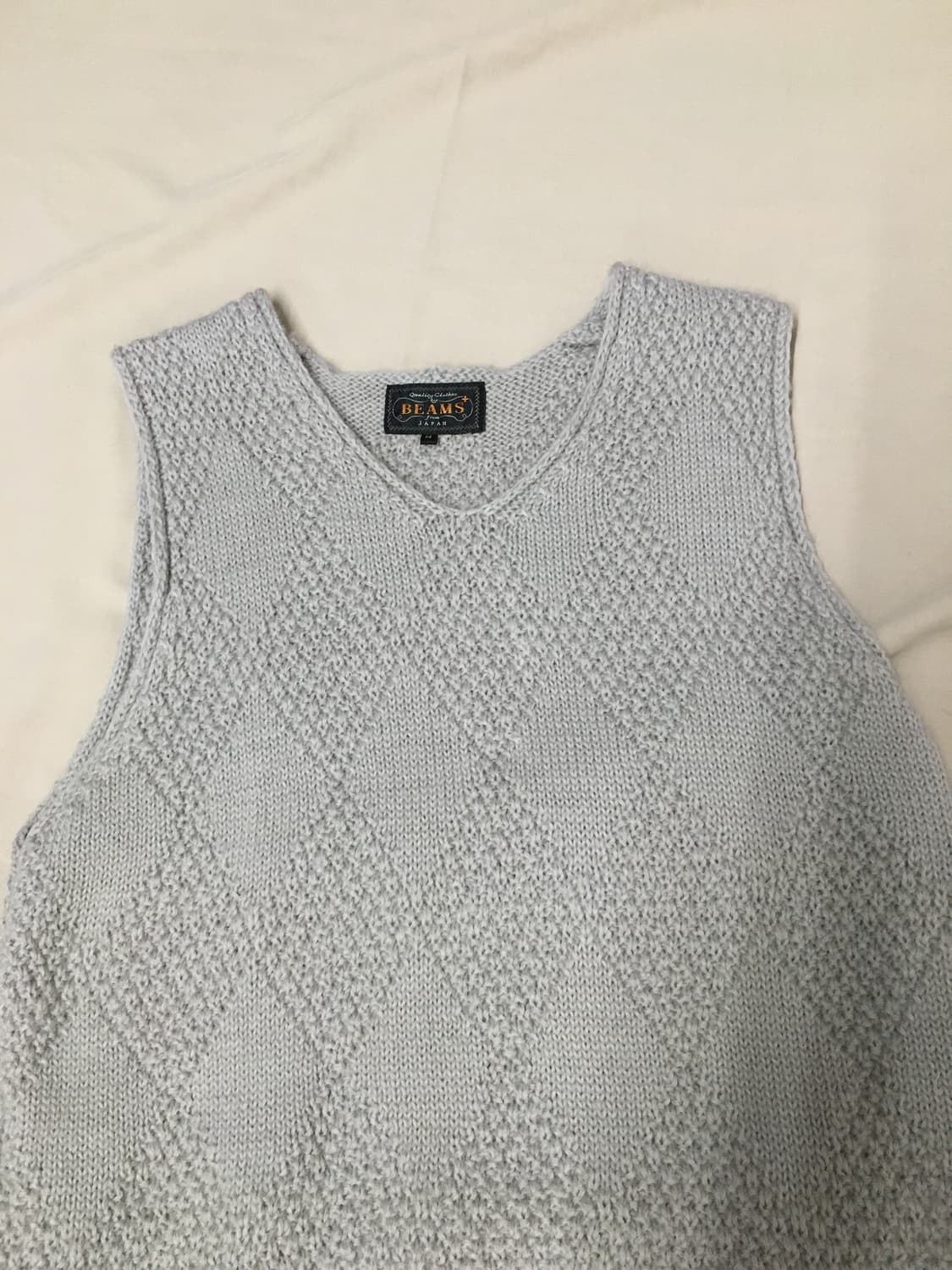 급처! 빔즈 플러스 아가일 니트 베스트 상품이미지3