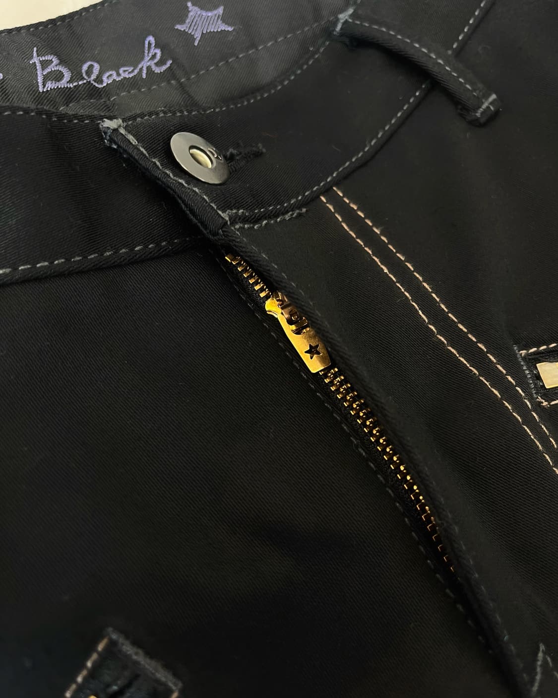 2000s Levis Japan Cinch-Back Black Jeans 상품이미지5
