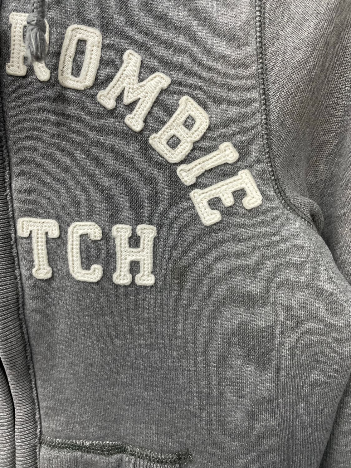 아베크롬비 앤 피치 차콜 그레이 양털안감 후드집업 H1248 상품이미지5