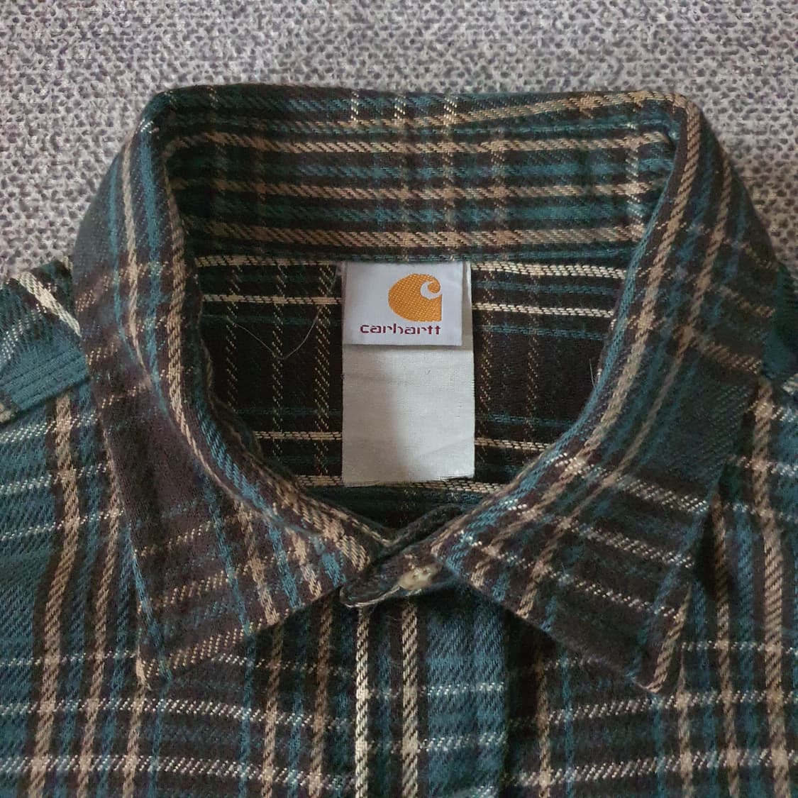 90s us made 칼하트 헤비웨이트 그린  플라넬 셔츠 상품이미지5