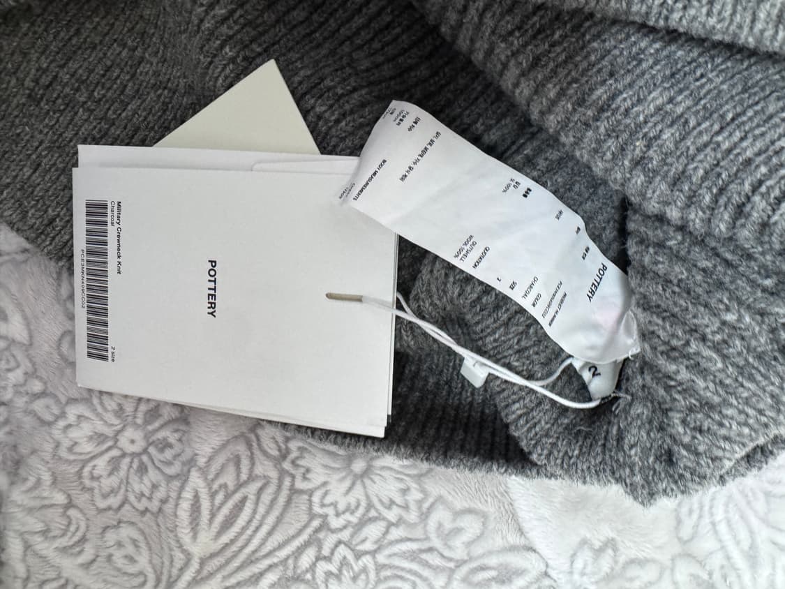 포터리 셔틀랜드 울 밀리터리 니트 차콜 2 새상품 상품이미지2