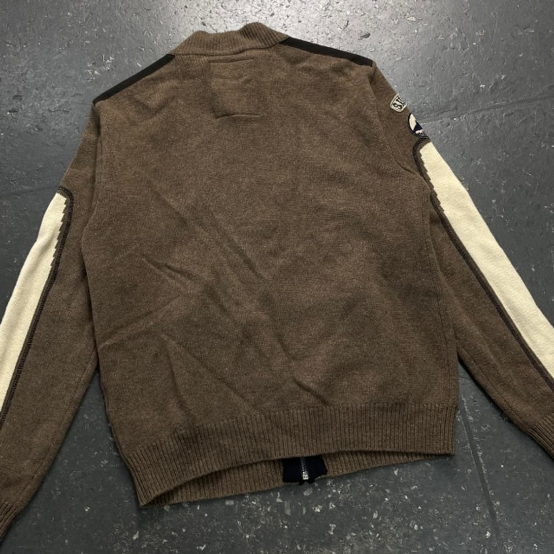 100 빈티지 스웨이드 패치 니트집업  상품이미지6