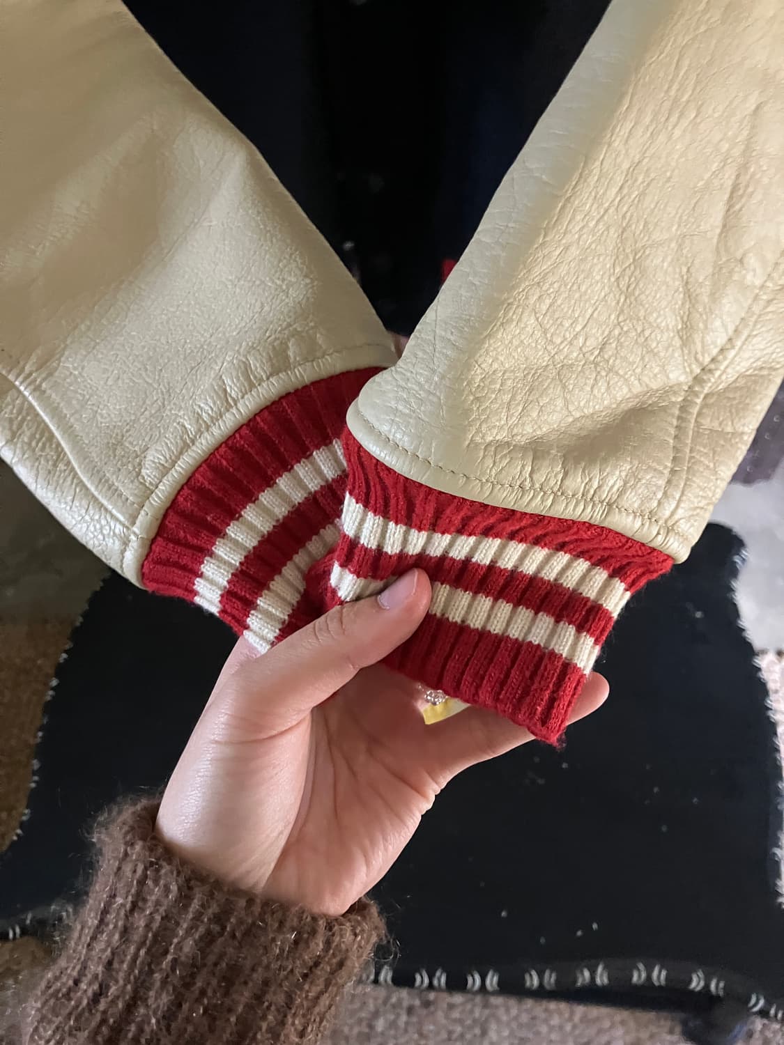 [vintage]BEAMS varsity jacket(Leather sl 상품이미지3