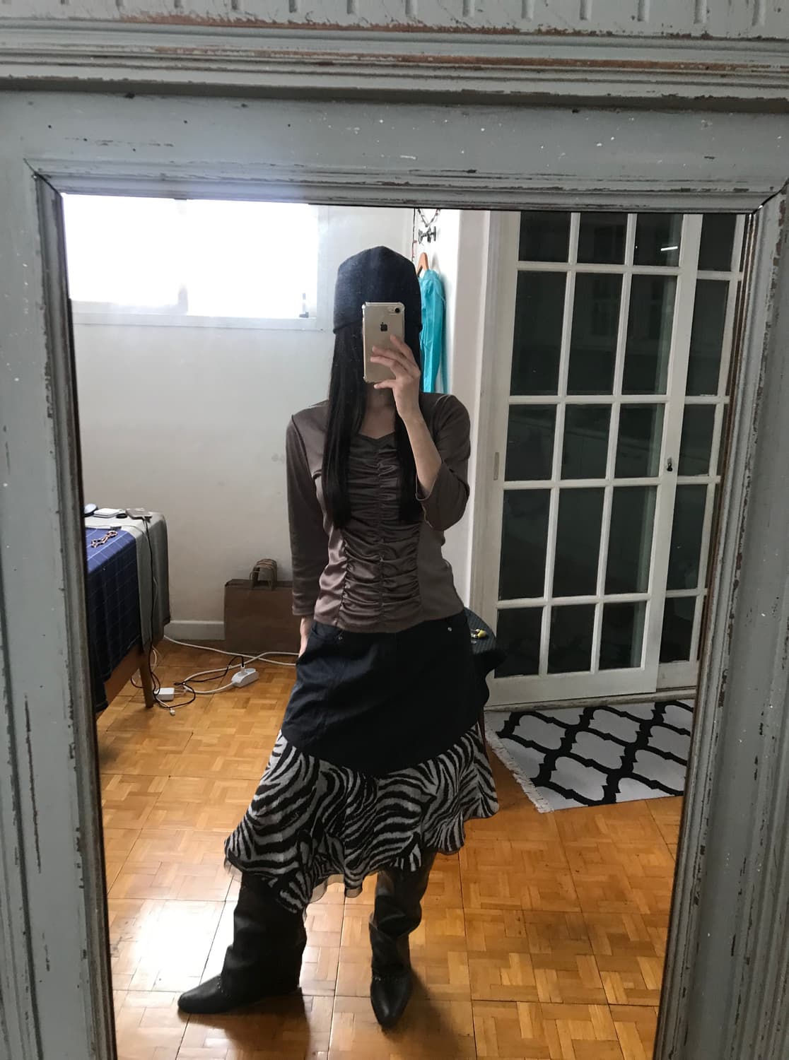 vintage zebra pattern skirt (29inch) 상품이미지3