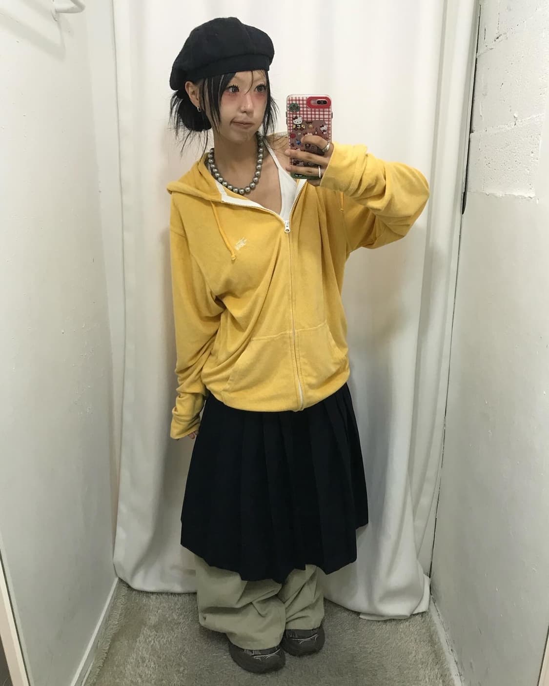 Stussy Logo Yellow Hood Zip-Up 상품이미지5