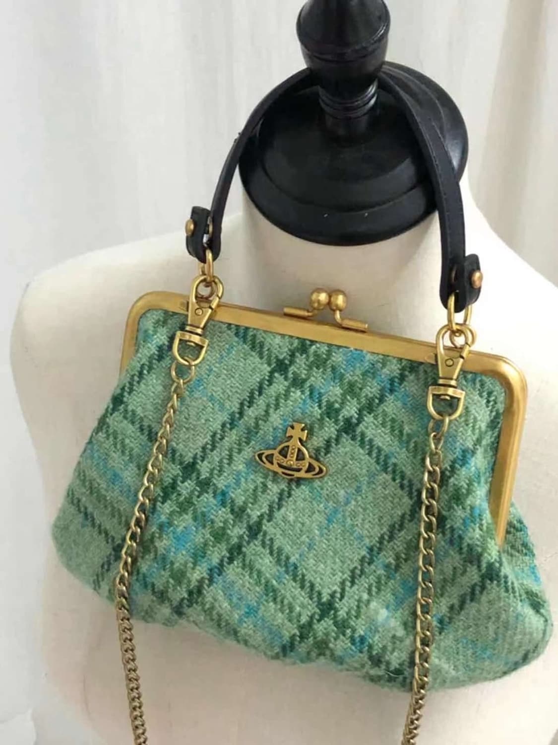 비비안웨스트우드 엘레나 프레임백 트위드 상품이미지1