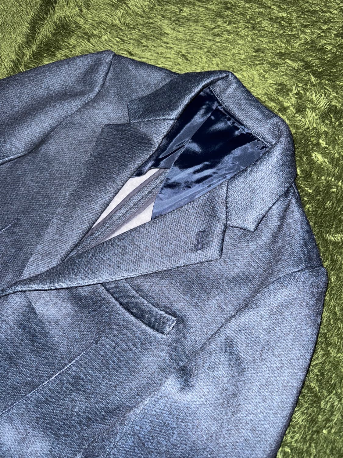 [S] BEAMS 빔즈 폴리 텍스쳐드 블레이저 자켓 네이비 상품이미지2