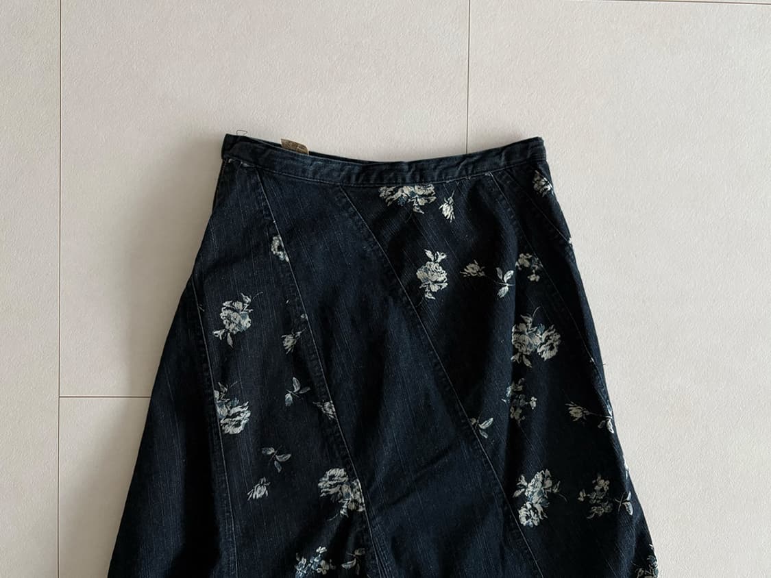 floral denim flare skirt 상품이미지4