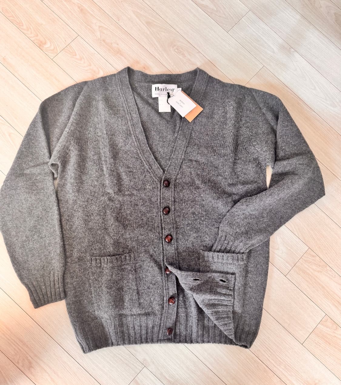 할리 오브 스코틀랜드 울 가디건 L 그레이 (새상품) 상품이미지1