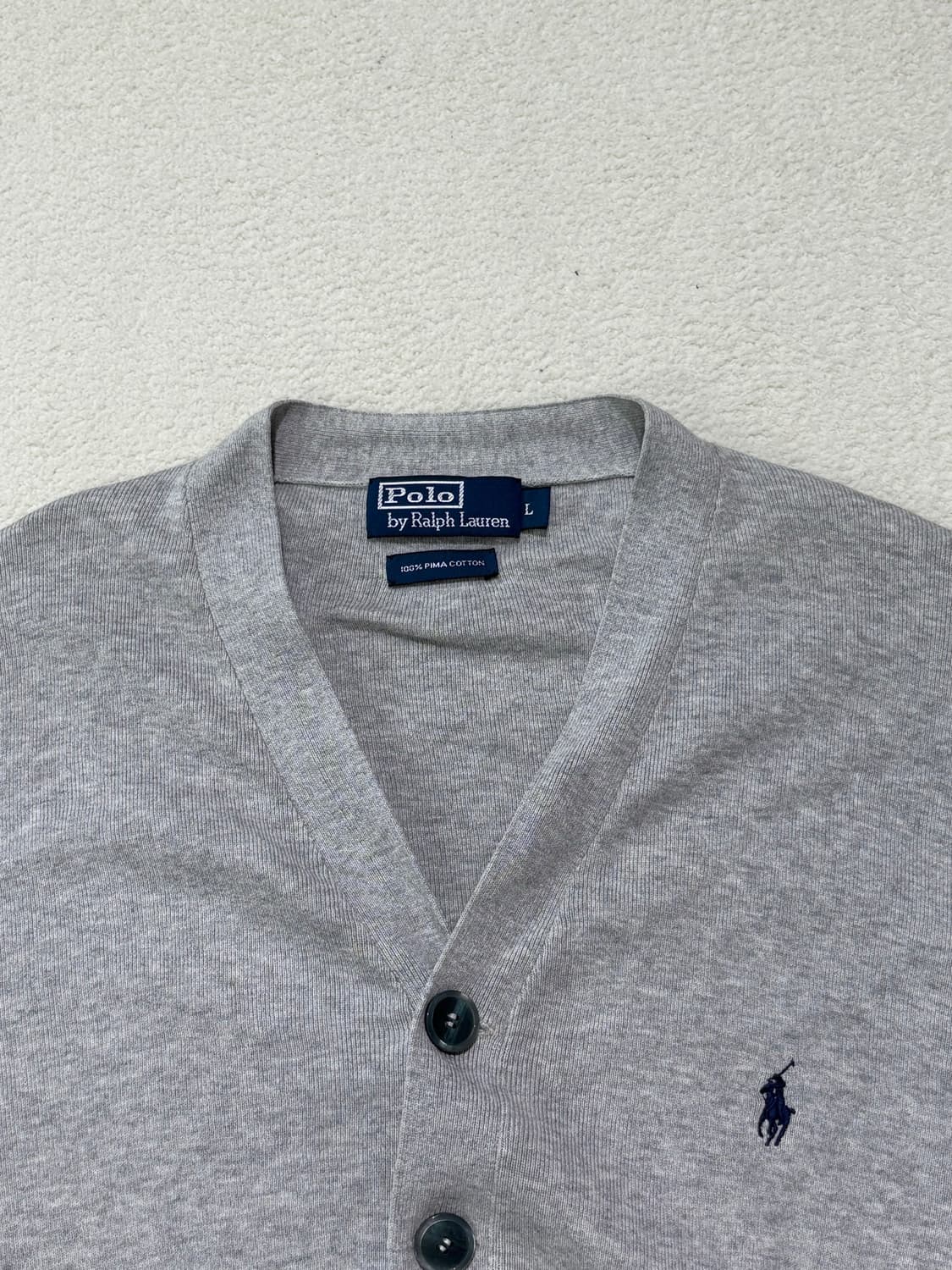 폴로 랄프로렌 피마 코튼 가디건 그레이 L 100 상품이미지2