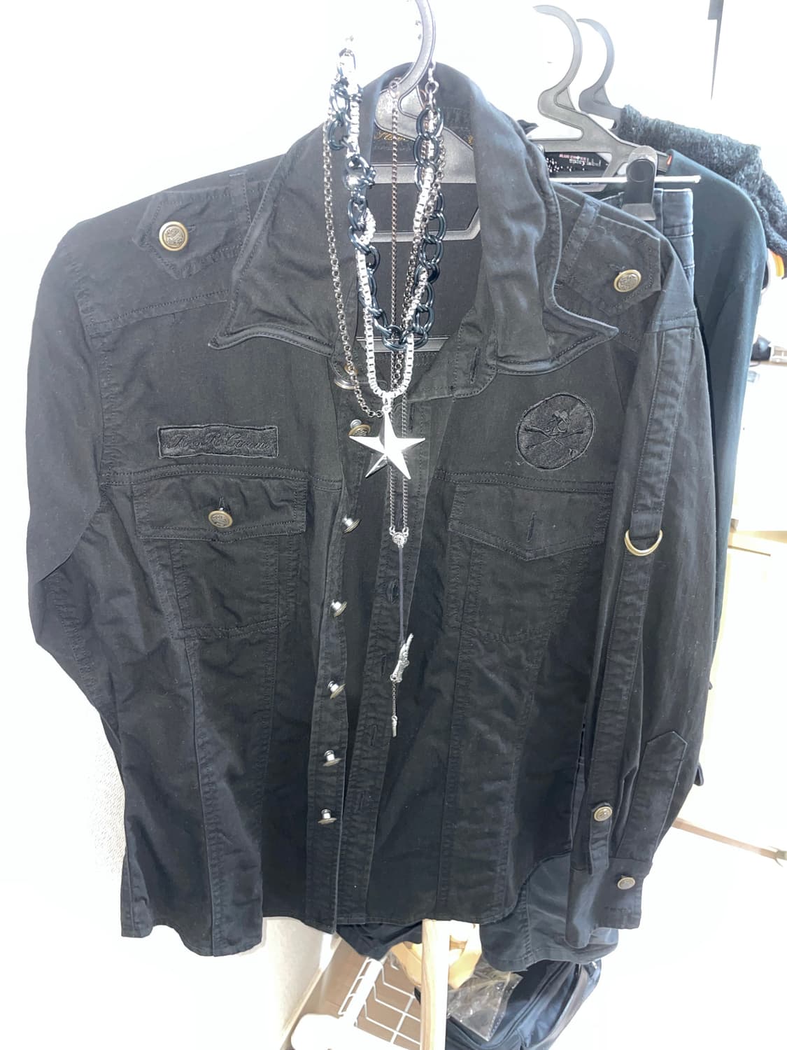 빈티지 펑크 무채색 나나 셔츠 자켓  상품이미지1