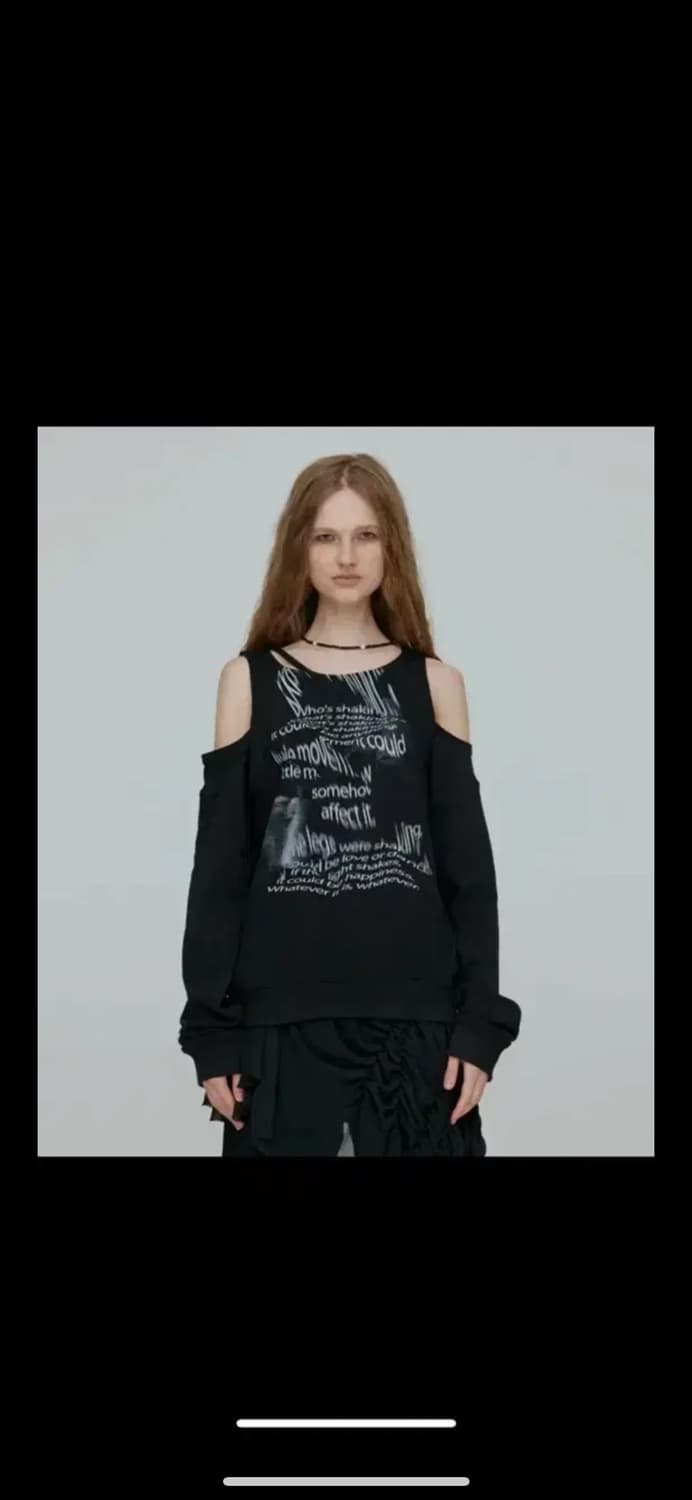 나체 맨투맨 나체 프린팅 컷아웃 맨투맨 상품이미지1