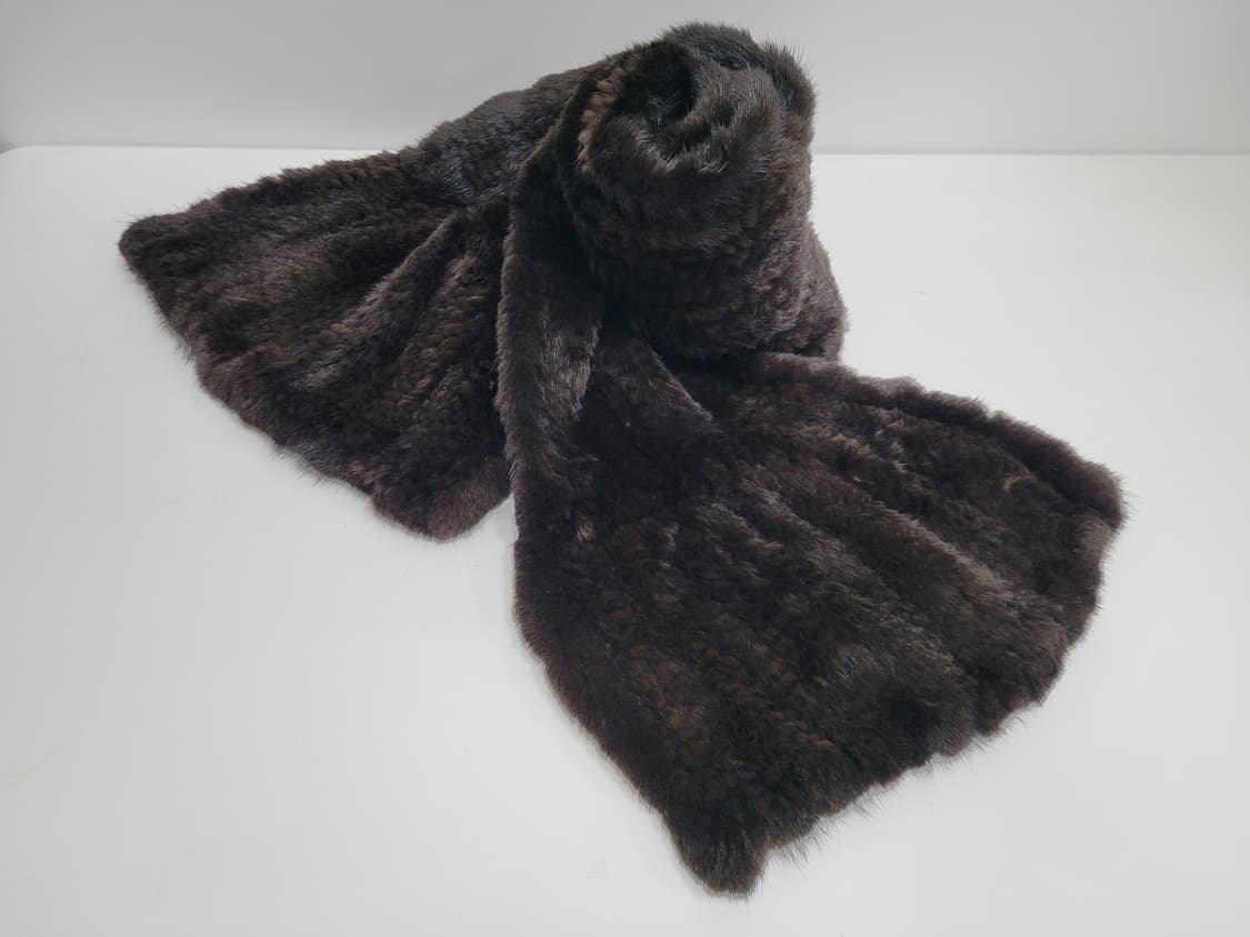 천연 밍크 머플러 / 총장 170 다크브라운  상품이미지1