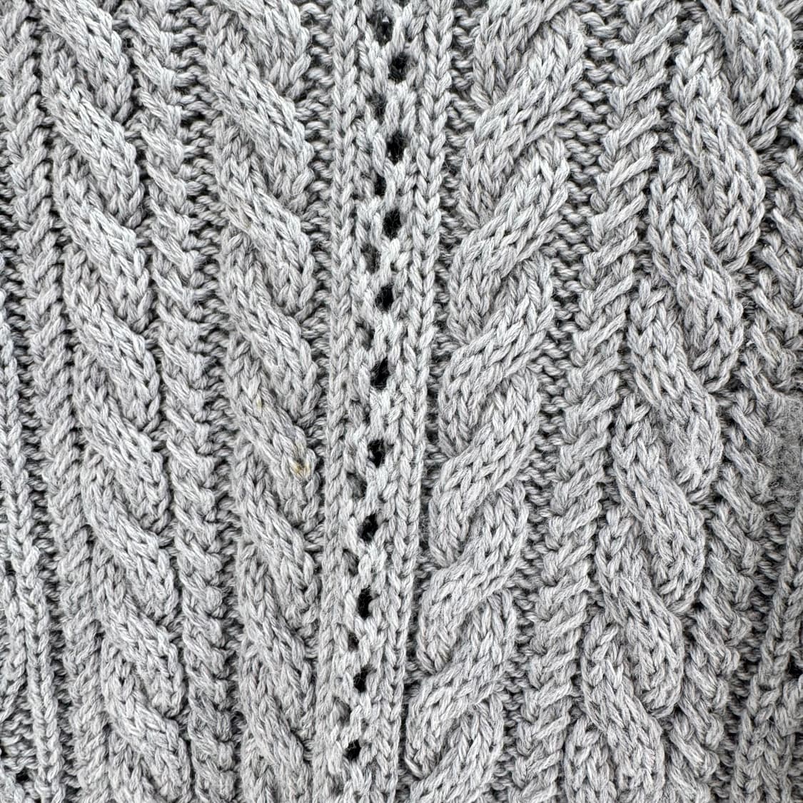 [40사이즈] 톰브라운 아란 케이블 사선 니트 그레이 (FKA276A) 상품이미지6