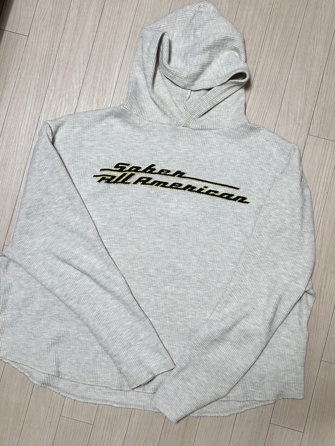 [OS] 소버 굿즈 와플 써멀 후드 오트밀 상품이미지2