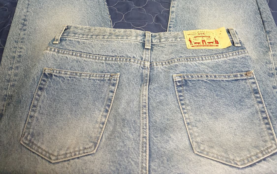 모드나인 MOD1s 러스티로즈 세미 플레어 데님팬츠 미들블루 (32) 상품이미지5