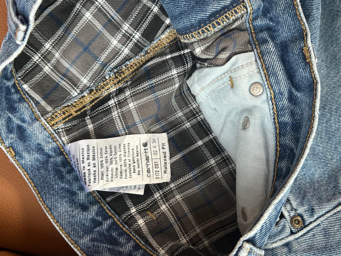 칼하트 데님 안감 체크 청바지 상품이미지3