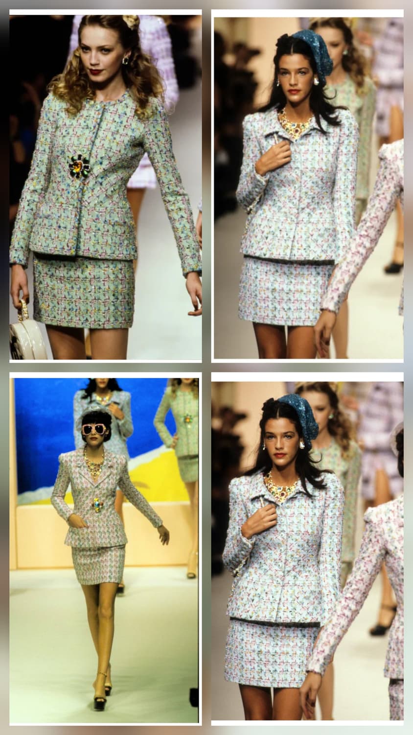 샤넬 1995 S/S collection 민트그린 트위드자켓 상품이미지2