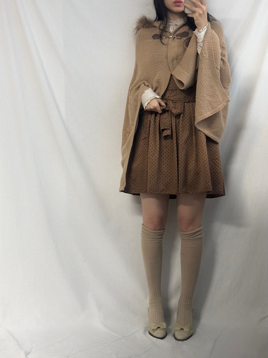 도트 패턴 세미 글로시 원피스 상품이미지9