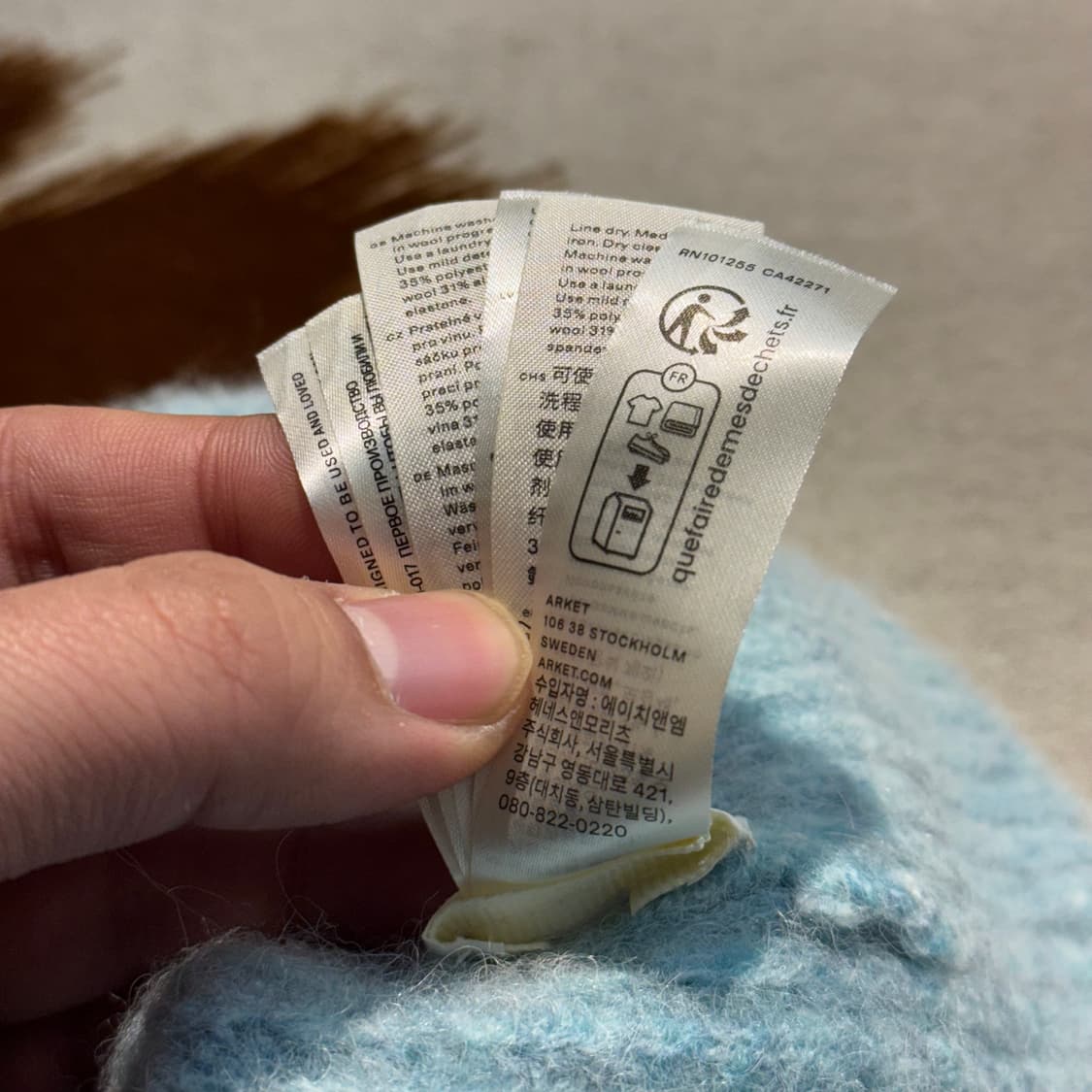 Arket 아르켓 알파카 비니 스카이블루 (OS) 상품이미지5
