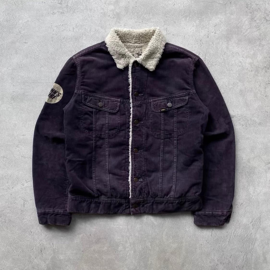 90s Lee 스톰 라이더 산포라이즈드 다크 퍼플 코듀로이 트러커 자켓 상품이미지1