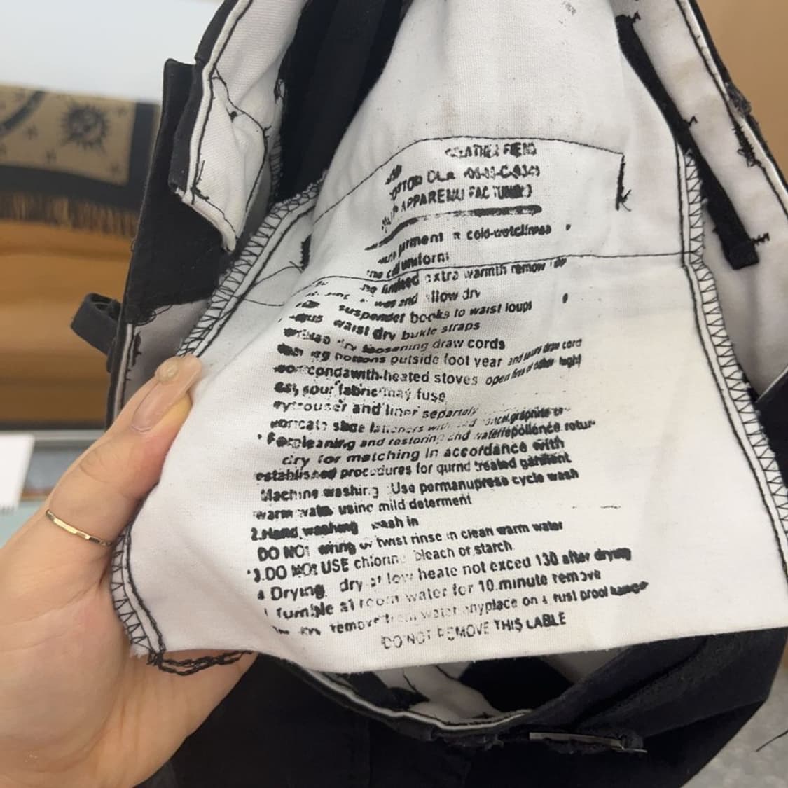 빈티지 올드스쿨 와이드 블랙 카고 팬츠 L C06424 상품이미지5