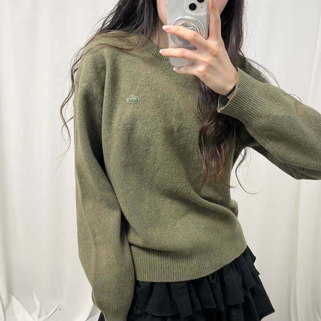 Lacoste olive green knit 상품이미지3