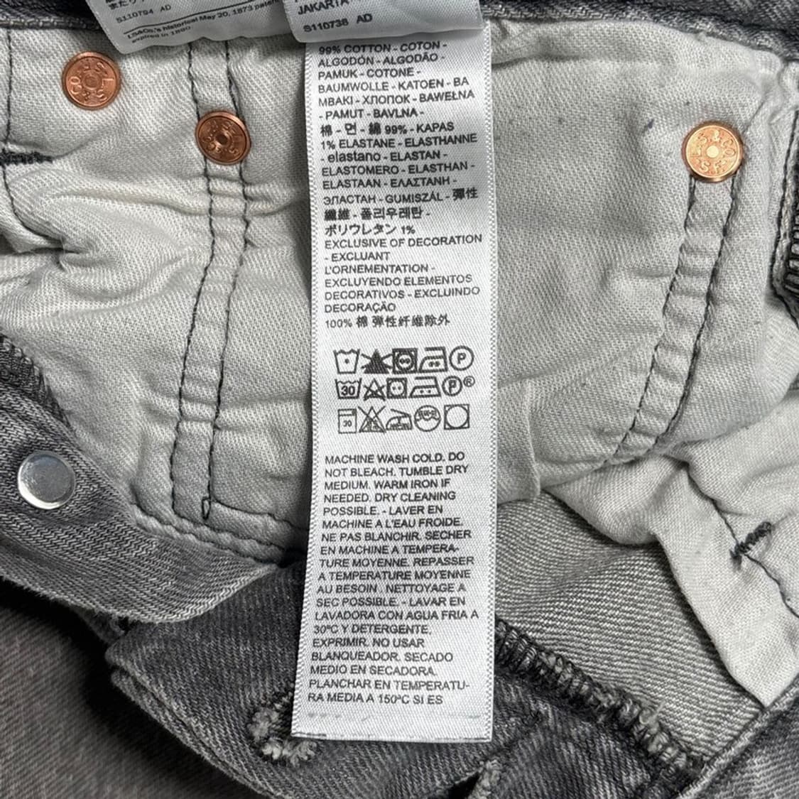 LEVI'S 501 데님팬츠 버튼 플라이 그레이 33 | 32 상품이미지6