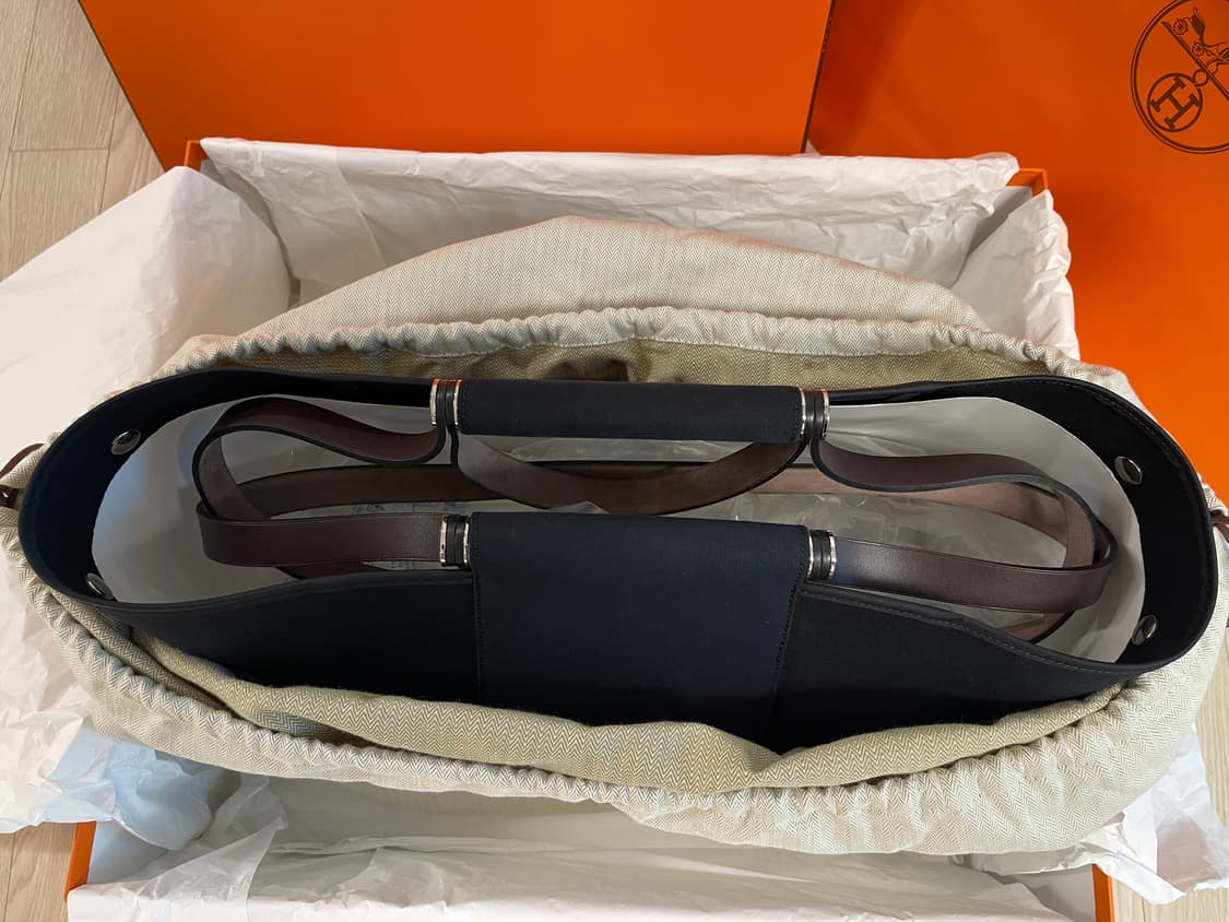 에르메스 Cabag 꺄백 토일 블랙 GM 캔바스 토트백 숄더백 상품이미지9