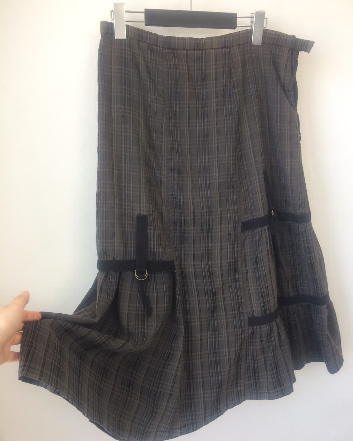 Belted point check pattern skirt 상품이미지1