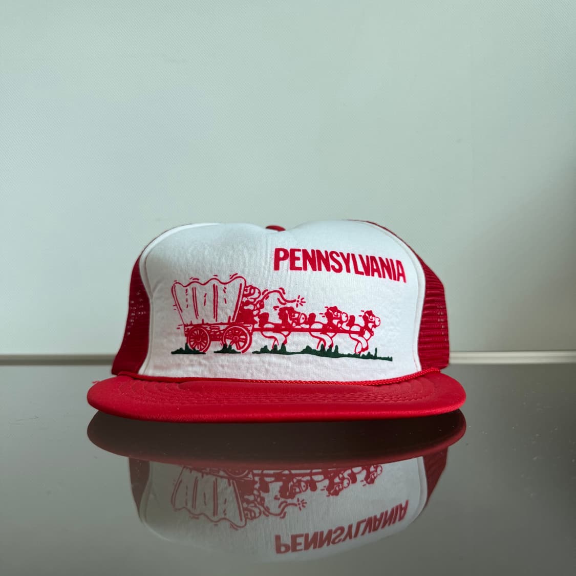 USA 빈티지 모자 볼캡 vintage cap 트러커 메쉬 레드 상품이미지1